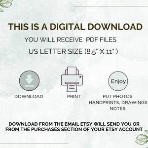 May include: Digital download graphic with text: "THIS IS A DIGITAL DOWNLOAD." Includes icons for download and print, and text about PDF files and US Letter size (8.5" x 11"). Instructions for use are also included.