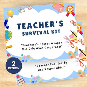 Teacher Survival Kit Label Digital Download Teacher Appreciation Week Gift Label, Teacher Snack Box Label, Teacher Stationery Box Printable