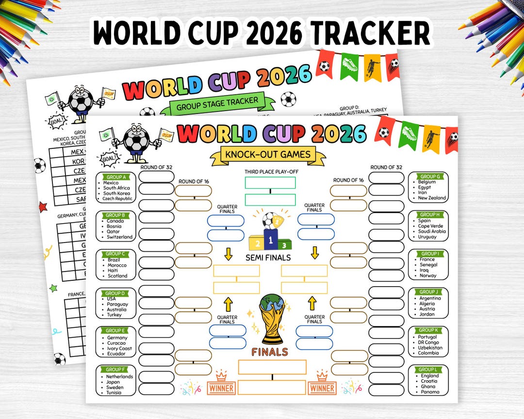 World Cup 2026 Printable Tracker for Kids | Soccer & Football