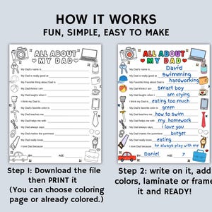 Father's Day Printable Questionnaire: All About My Dad Coloring Page image 9