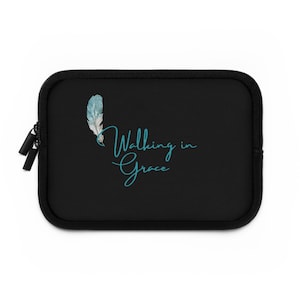 Grace Laptop Sleeve, Elegant Tech Cover for Women, Protective Computer Case, Stylish Gift for Her, Christian Faith Accessories,