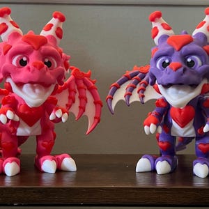 Articulated 3D Valentines winged dragon