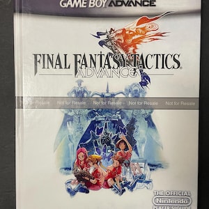 May include: A Final Fantasy Tactics Advance game guide. The cover features the game's title and artwork of characters in red and blue. The guide is from Nintendo Power and Game Boy Advance.