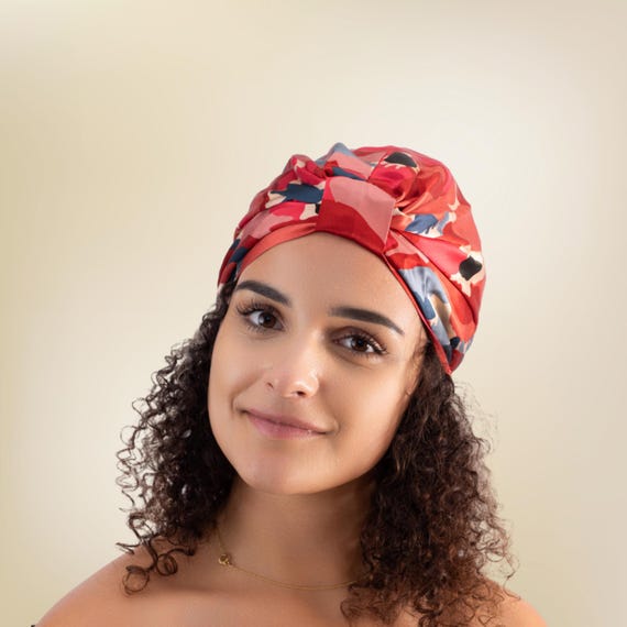 100% Mulberry Silk Nightcap - Double Layer - Ideal for Curly  display picture 1