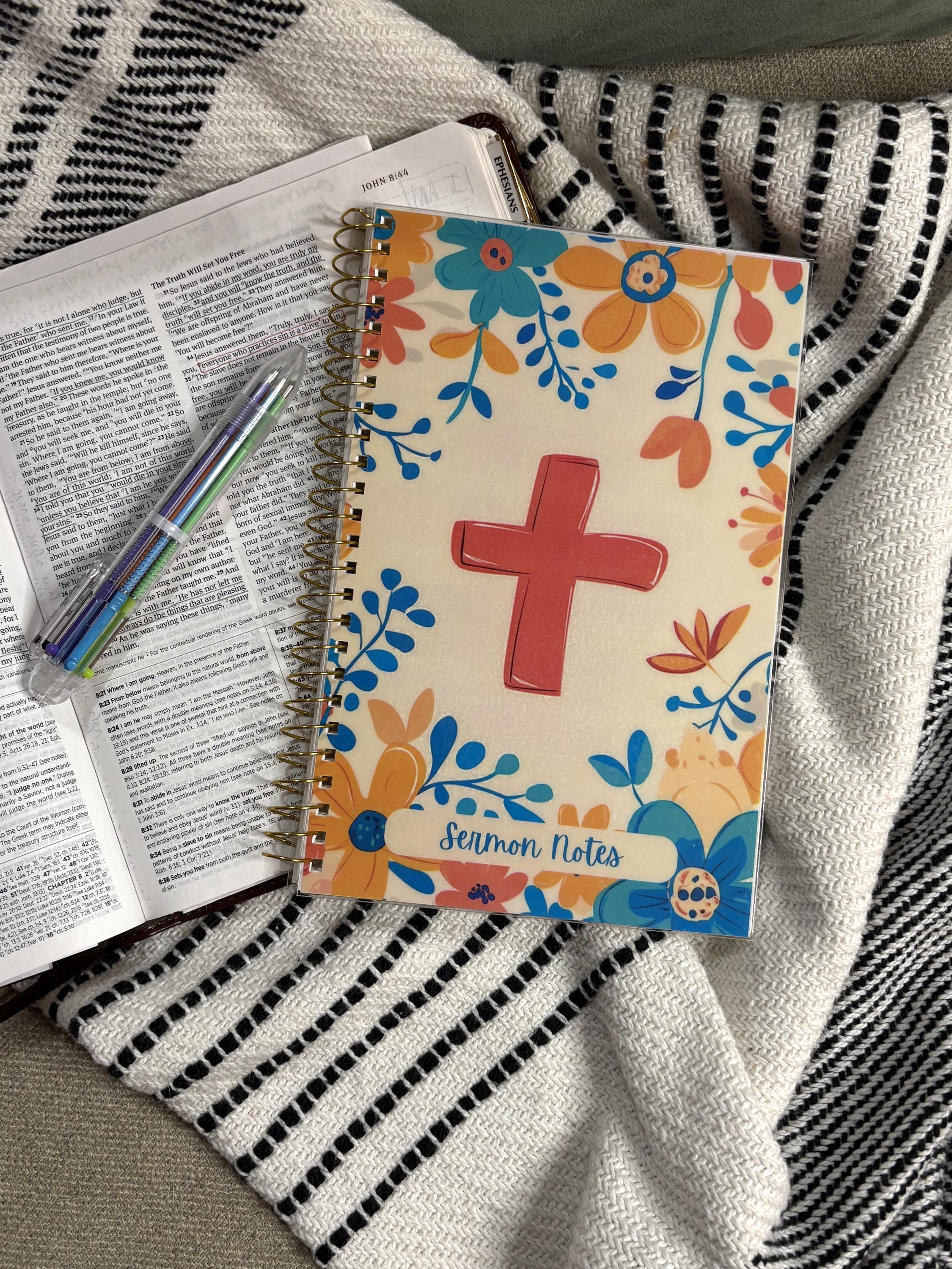 Kids Sermon Notes Journal: Floral Cross, Faith-based Notebook - Etsy