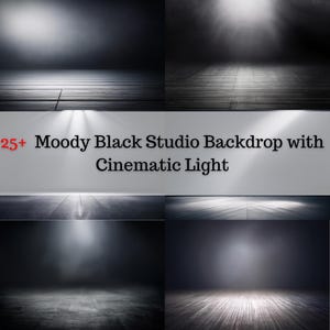 Moody Black Studio Backdrop Set | Digital Photoshop Backgrounds for Maternity, Wedding & Valentine Photography