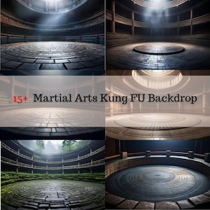 15+ Martial Arts Kung FU Backdrop ,Dojo Arena Digital Backdrop,Vibrant -Inspired Taekwondo Training Grounds Photo Background for Overlays