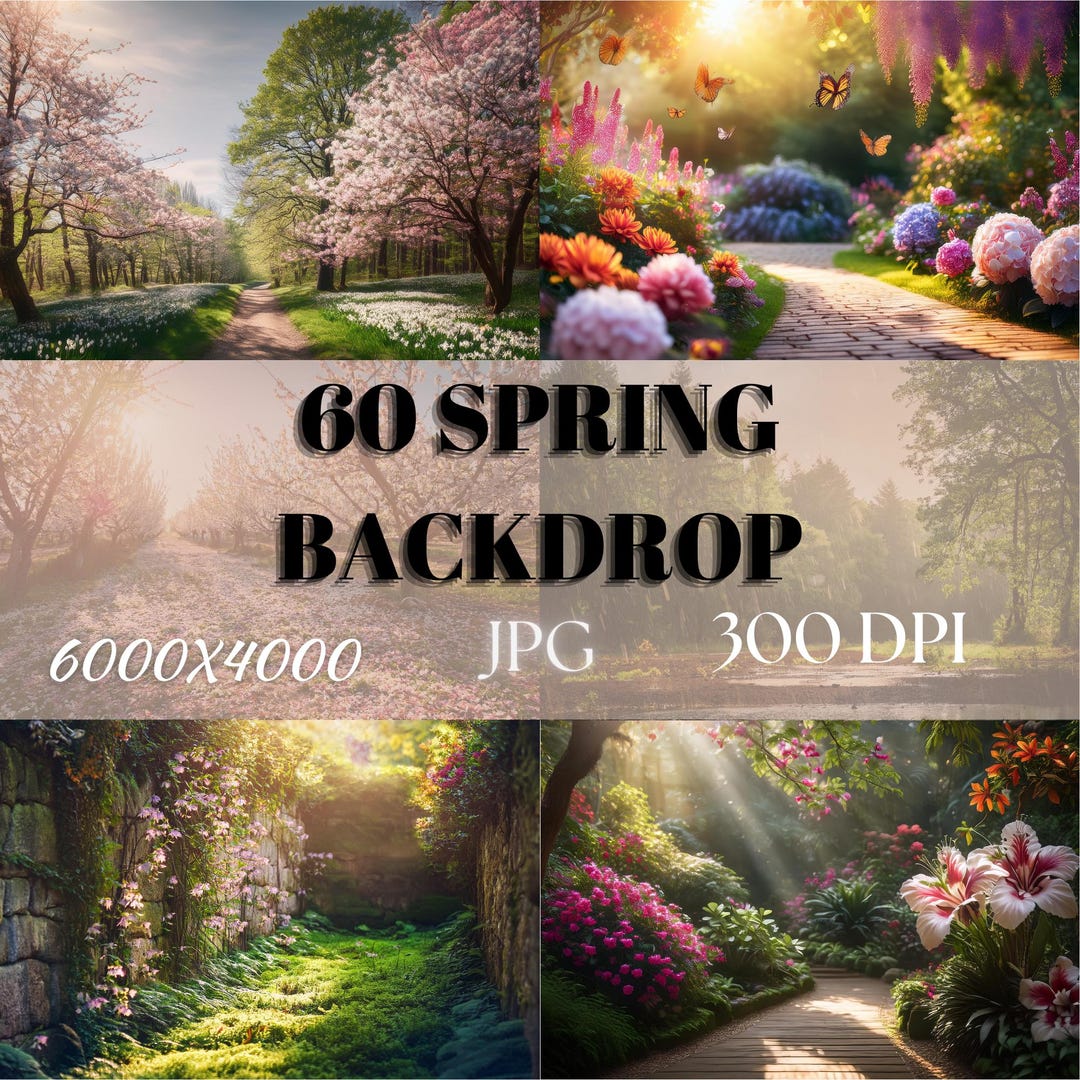 Spring Wildflower Digital Backdrops โ Rustic Country Scenes (60 JPG) - Etsy