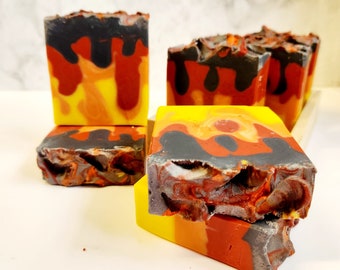 Bonfire Bliss Soap - small batch, made in Oregon scratch made soap campfire - vegan - summer, fall, autumn, , free shipping