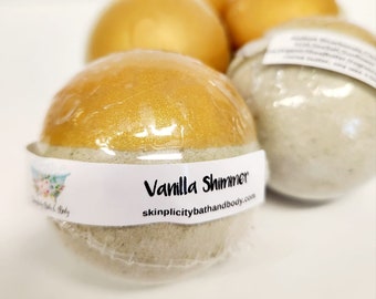 Vanilla Shimmer Bath Bomb, Bath Fizzy, bakery scent, spa gift, stocking stuffer, foot bath