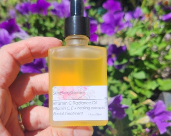 Vitamin C Radiance Oil - facial treatment, deep hydration, lasting moisture - plant based skincare, 1 oz dropper bottle