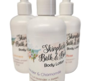 Handcrafted Lotion - made from scratch -  phyto-nutrient rich oils - 8 oz pump