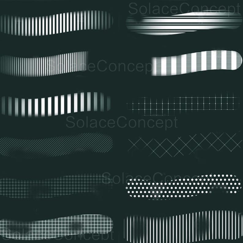 May include: A dark teal background with various white and light teal geometric patterns. The patterns include stripes, grids, and dotted designs, with the text "SolaceConcept" subtly placed throughout.