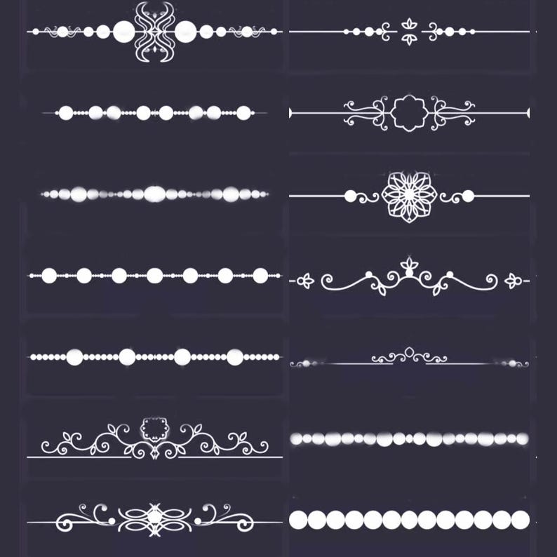 Elegant Pearl Dividers Procreate & Photoshop Brushset Luxurious Jewelry ...