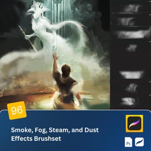 Smoke, Fog, Steam, and Dust Effects Procreate & PS Brushset Atmospheric Mist, Vapor, Haziness Brushes for iPad Illustration Special Effects