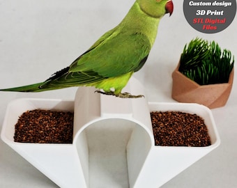 Comedero para pájaros de balcón personalizado: colgante 2 en 1 (archivos STL imprimibles en 3D)