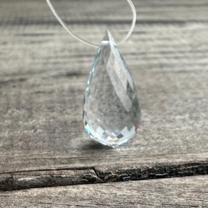 Aqua Blue Quartz Faceted Teardrop Briolette