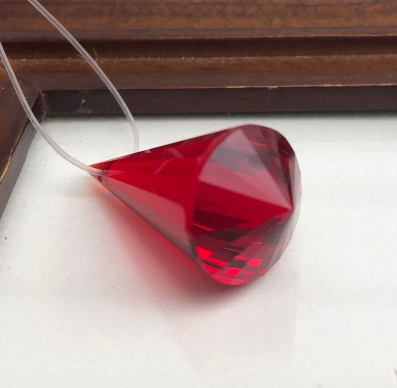 Blood Red Topaz Step-cut Faceted Pointed Flared Briolette