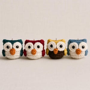 Crocheted Owl Keychain – Handmade Amigurumi Gift
