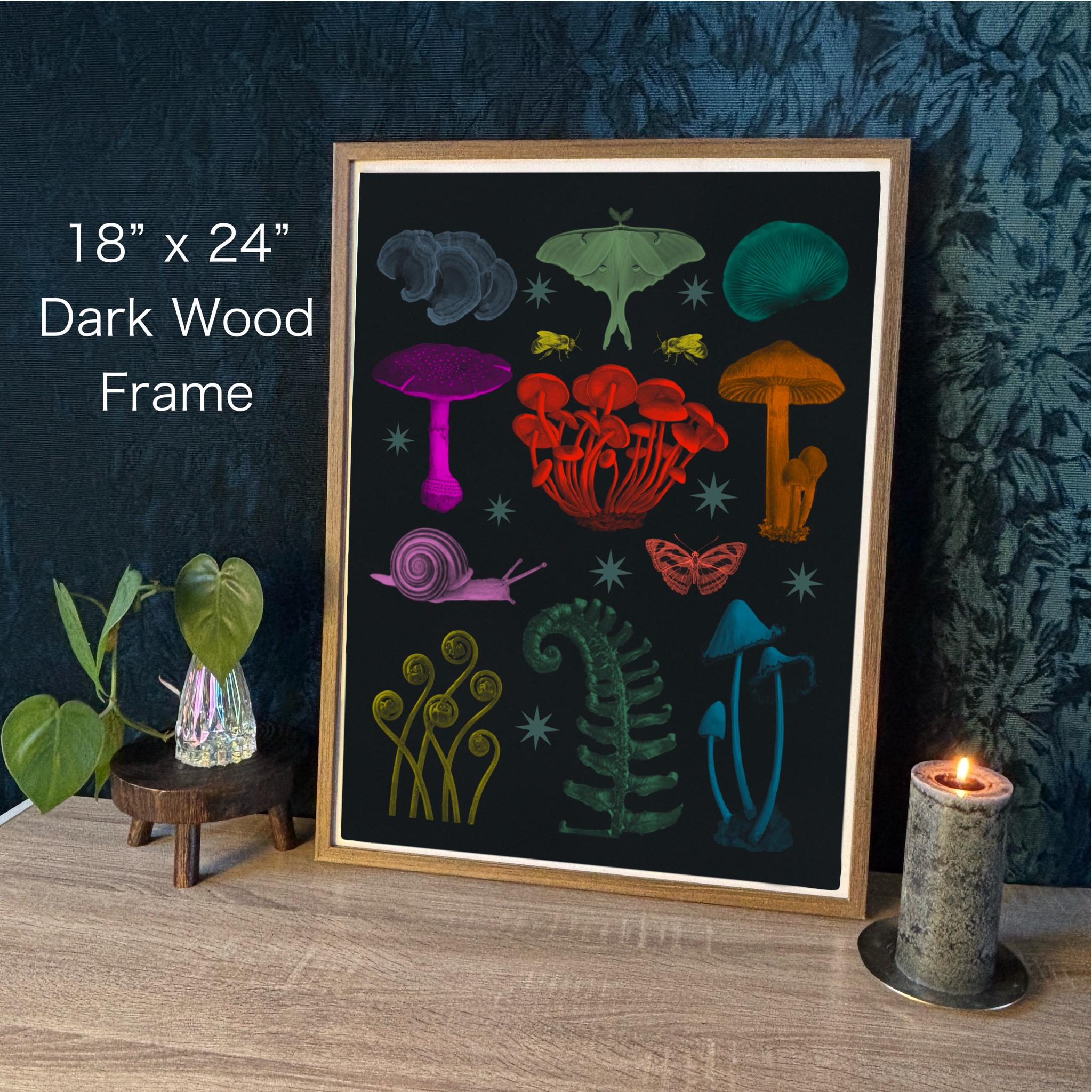 Fungi Wall Art | Botanical Mushroom Print | Dark Academia Decor ...