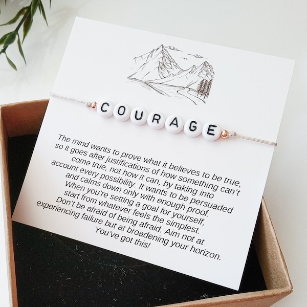 Success Motivation Gift, Bracelet with You've Got This Quote, Customizable Bracelet with Card, Courage Letters Bracelet, Be Courageous Gift
