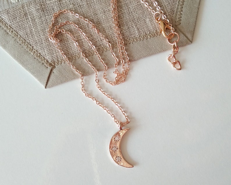 Crescent Necklace Gold Plated, Crescent Moon Pendant, Everyday Dainty Necklace, Astrology Charms, Celestial Jewelry, Jewelry Gift for Her image 1