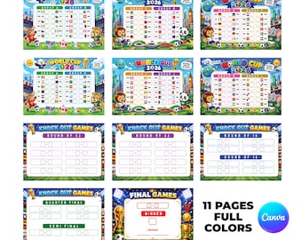 2026 World Cup Tracker Bundle | Football Tournament Bracket & Games (Digital Download)