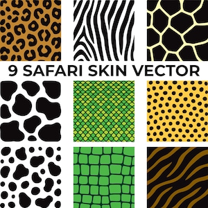 Animal Skin Pattern Vector Silhouettes: Safari Zoo Print (Digital Download)