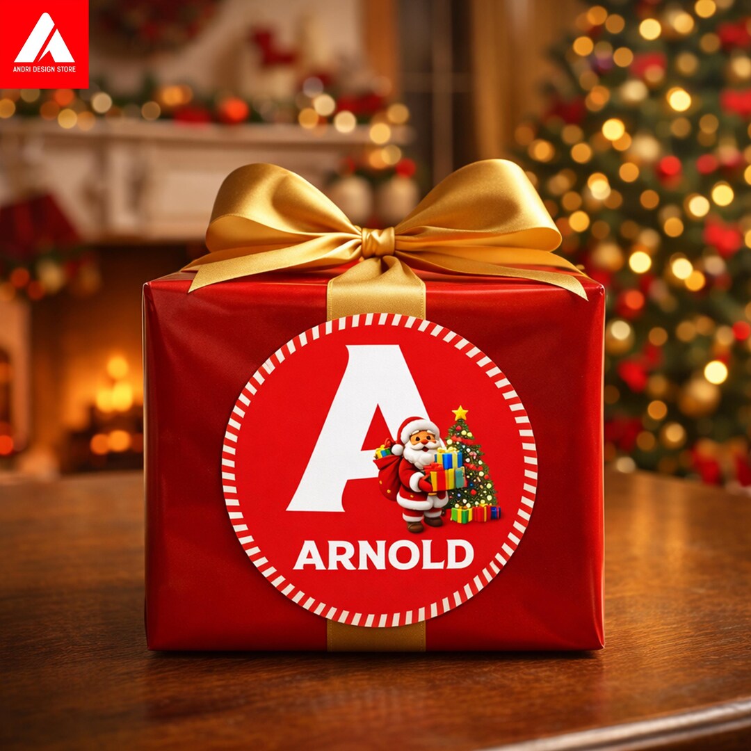 Custom Gift Sticker Personalized Christmas Gift Sticker – Custom Name & Size Christmas ...