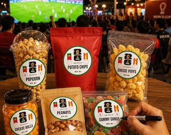 Soccer Party Favor Template Editable in Canva | Football Watch Party Decorations | Snack Labels | Team Celebration Printable