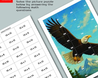 Math Puzzles Animal for Kids | Multiplication Printable Puzzles School Game Worksheet | Homeschool & Classroom Activity