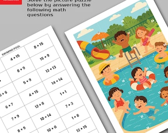 Addition Puzzle Printable: Kids Math Game, Homeschool Activity (PDF Download A4)