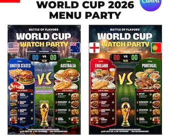 Editable Soccer Menu Template | Football Food Menu | Sports Bar Menu | Watch Party Menu | Restaurant Menu | Canva Template