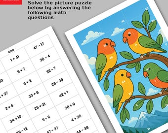 Printable Kids Math Game: Addition & Subtraction Puzzle (PDF Download A4