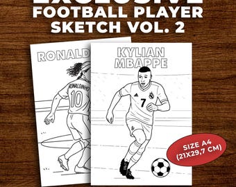 Football Player Sketch Art: Coloring Page Vector Illustration (PDF, EPS Download)