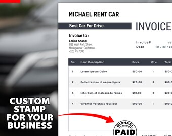 Custom Business Stamp Design: Invoice, Receipt, Office Stamp
