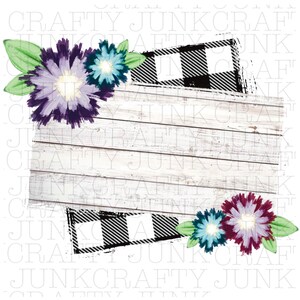 Floral, Plaid & Shiplap Background - INSTANT DOWNLOAD