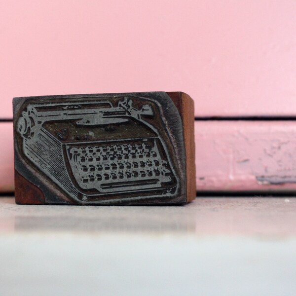 Typewriter Vintage Letterpress Printing Block Stamp