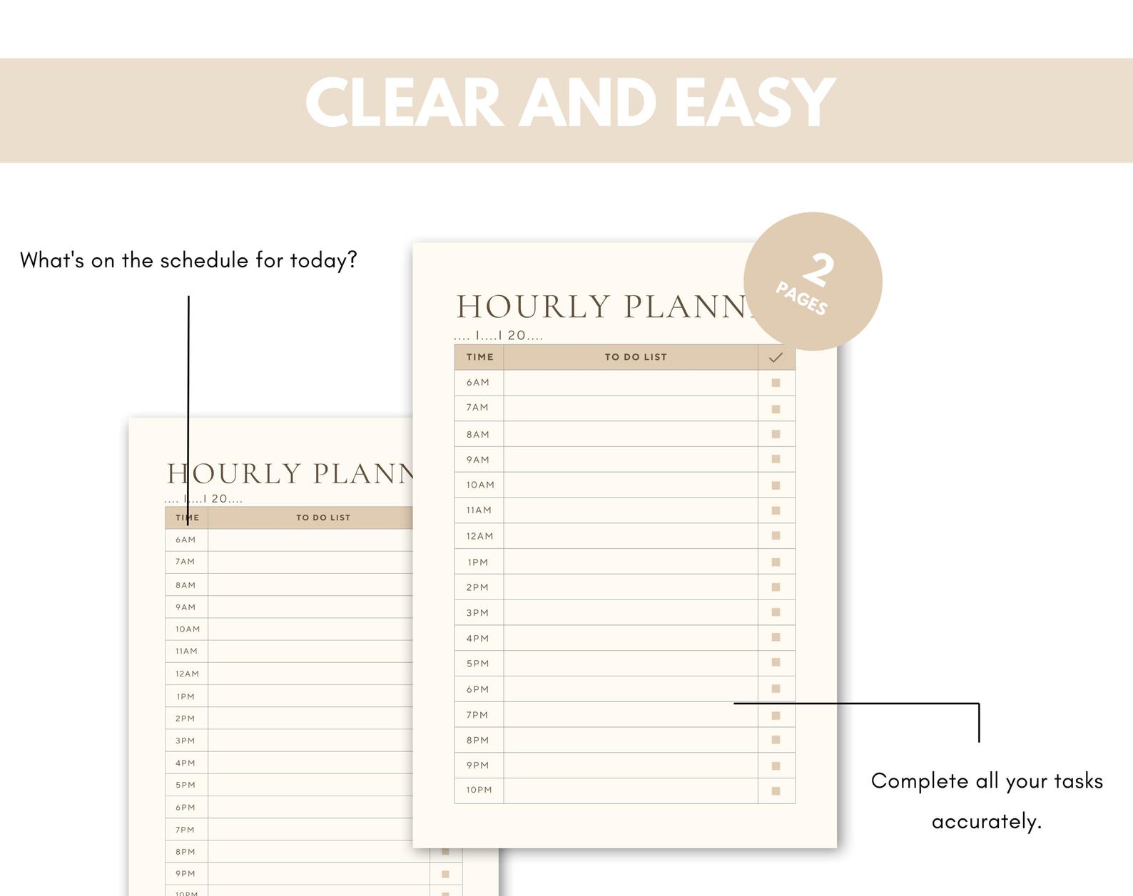 Hourly Planner - Printable Hourly Planner - Instand Download - Hourly ...
