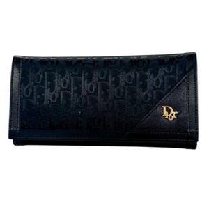 Vintage des années 1970 Authentique monogramme Christian Dior en tissu et en cuir mode sac à main/portefeuille fabriqué en France.
