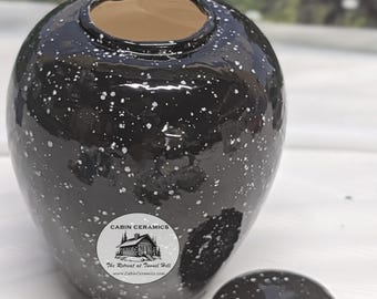 Custom made glazed ceramic container/vase