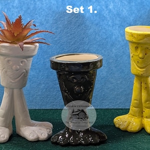 Quirky flower pot trio