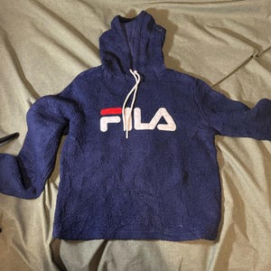 Fila Vintage Hoodie | Classic Logo Embroidery | Size M
