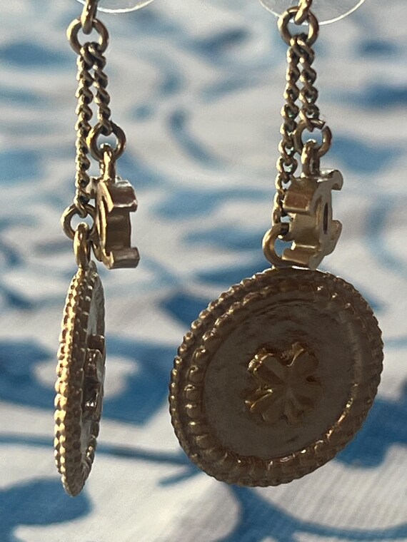 Authentic Chanel Double-Sided Dangle Earrings, ch… - image 4
