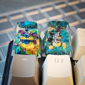 Pumpkin keycaps, Cartoon keycap, Artisan keycap, Halloween gift, Halloween Keycap, Ghost Keycap, Custom Handmade Artisan Keycaps.