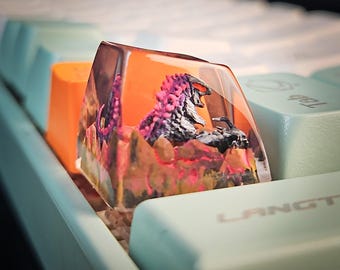 Monster keycap, Kaiju keycap, g0.dzi.lla keycap, handmade keycap, Resin keycap, Decor Keyboard, keycap 1u, Ideas gift, Gift for him.