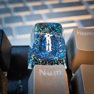 Galaxy Resin Keycap, Astronaut Diamond SA keycap, Gravity in Deep Space, Galaxy keycap, Handmade Keycap, Astronaut Interstellar Galaxy.