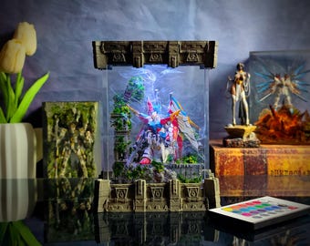 Destiny Gundam Resin Lamp | Handmade Epoxy Mecha Diorama Light, Futuristic Mecha Resin Lamp – Destiny Gundam Epoxy Sculpture
