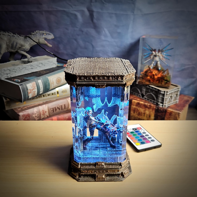 Jinx Arcane Resin Lamp | League of Legends Inspired Epoxy Light ...