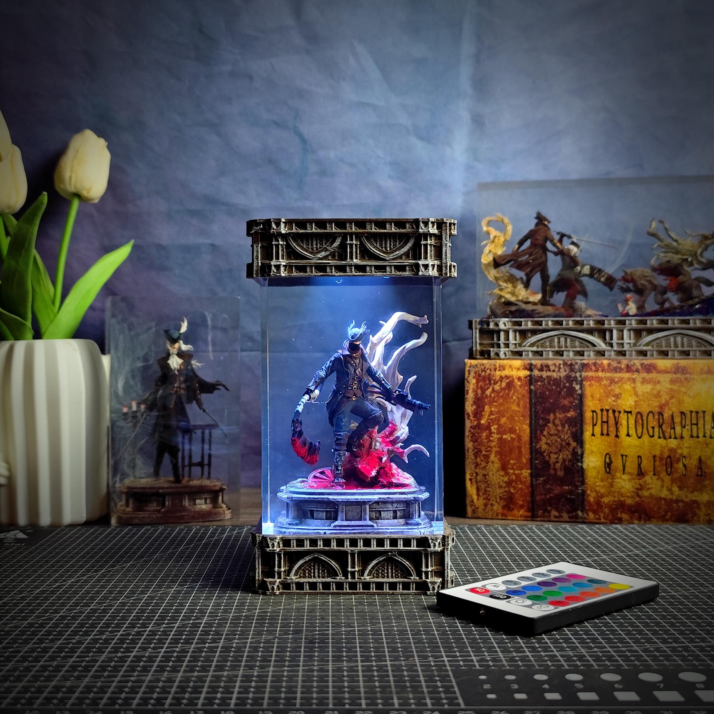 Bloodborne Hunter Resin Lamp | Handmade Epoxy Art Decor, Gothic